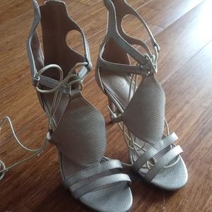 BNWOB Missguided Gladiator Gold Stiletto Heels